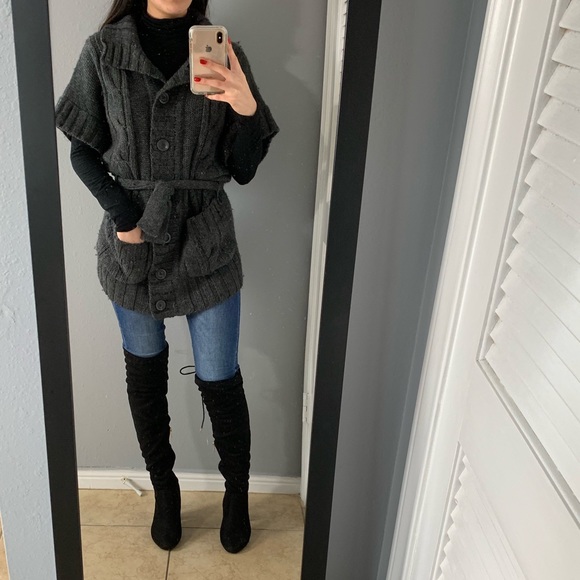 Marks & Spencer Sweaters - Gray chunky cardigan sweater